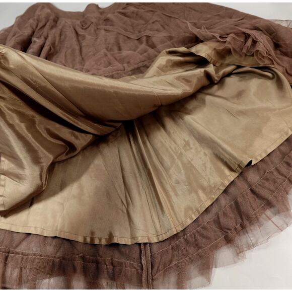 Lilith Paris Brown Tulle Midi Skirt M Layered Tutu Dark Fairy Whimsigoth - Picture 13 of 16
